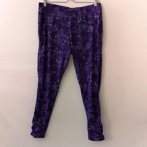 Like-new Women's Danskin Athletic Pants, Purple Design, Size XL (14-16)